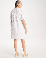 Chico's Outlet Alabaster 3D Floral Embroidered Dress
