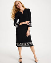 Chico's Outlet Travelers Black Travelers™ Zebra Trim Kurta Dress