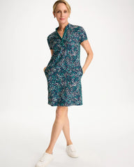 Chico's On Sale Topanga Green Zenergy® UPF Contrast Trim Dress
