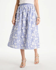 Chico's Online Alabaster Cotton Embroidered Floral Skirt