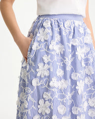 Chico's Online Alabaster Cotton Embroidered Floral Skirt