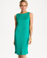 Chico's For Sale Topanga Green Travelers™ Crinkled Satin Tank Dress