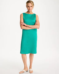 Chico's For Sale Topanga Green Travelers™ Crinkled Satin Tank Dress