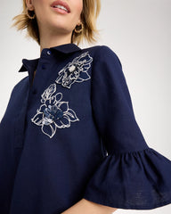 Chico's Online Passport Blue 3D Applique Dress