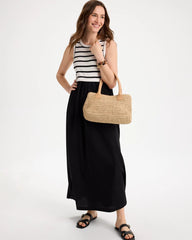 Chico's Sale Black Poplin Cotton Rib Mix Dress