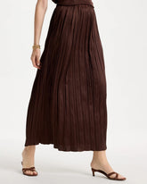 Chico's On Sale Deep Brown Satin Crinkle Maxi Skirt