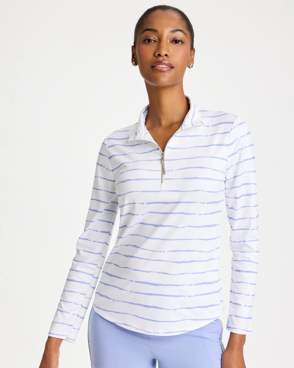 Chico's Sale Blue Muse Zenergy® UPF Caviar Half Zip
