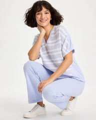 Chico's Outlet Indigo Ice Zenergy® Striped Gauze Lounge Shirt