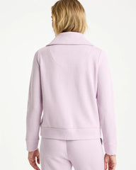 Chico's For Sale Pale Sweet Pea Zenergy® Beach Slub Half-Zip Pullover Top