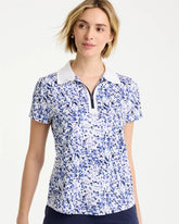 Chico's Sale Amparo Blue Zenergy® UPF Half-Zip Collared Pullover Top