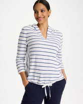 Chico's On Sale Passport Blue Zenergy® Jersey Striped Pullover Top
