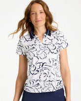 Chico's Online Passport Blue Zenergy® UPF Mesh Collar Polo Top
