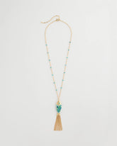 Chico's Discount Blue Multi Tassel Fish Pendant Necklace