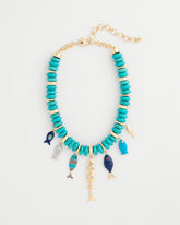 Chico's Outlet Turquoise Turquoise Fish Charm Statement Necklace