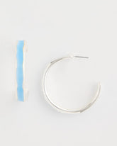 Chico's On Sale Blue Sea Glass Inspired Hoop Earrings