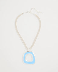 Chico's For Sale Blue Sea Glass Inspired Pendant Necklace