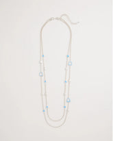 Chico's Online Blue Sea Glass Inspired Charm Necklace