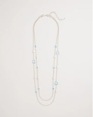 Chico's Online Blue Sea Glass Inspired Charm Necklace