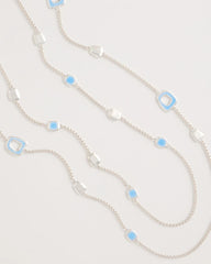 Chico's Online Blue Sea Glass Inspired Charm Necklace