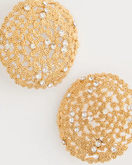 Chico's Discount Gold Sea Foam Medallion Stud Earrings