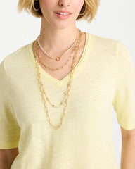 Chico's Online Gold Sea Foam Multi-Strand Convertible Necklace