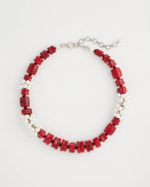 Chico's Sale Red Red Resin Pearlescent Short Necklace