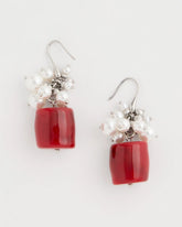 Chico's On Sale Red Red Resin Pearlescent Earrings