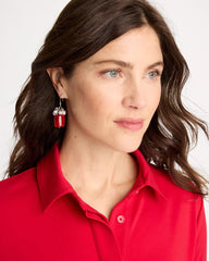 Chico's On Sale Red Red Resin Pearlescent Earrings
