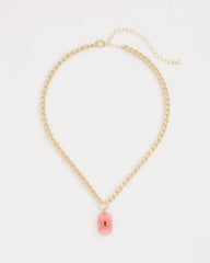 Chico's Outlet Coral Coral Agate Short Pendant Necklace