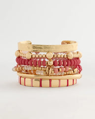 Chico's Discount Coral Coral Inspired Round Stretch Bracelet