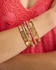 Chico's Sale Coral Glam Goldtone Slice Stretch Bracelet
