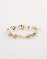 Chico's Discount Neutral Jasper Stone Beaded Stretch Bracelet