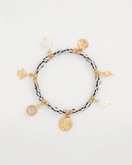 Chico's On Sale Black Beachy Charm Stretch Bracelet