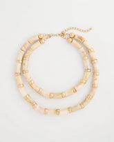 Chico's Online White White Beaded Double-Strand Necklace