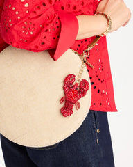 Chico's Discount Red Americana Lobster Bag Charm Key Chain