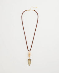Chico's On Sale Neutral Tooth Pendant Corded Necklace