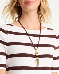Chico's On Sale Neutral Tooth Pendant Corded Necklace