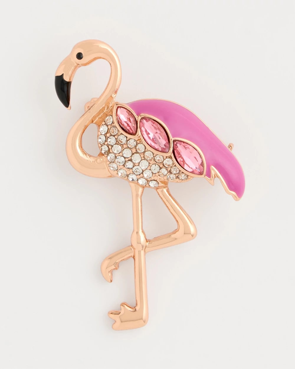 Chico's Discount Pink Faux Pink Diamond Flamingo Brooch