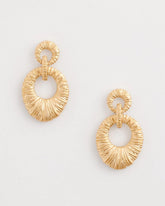 Chico's On Sale Gold Crinkle Goldtone Doorknocker Earrings