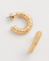 Chico's For Sale Gold Crinkle Goldtone Hoop Earrings
