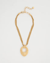 Chico's Online Gold Crinkle Goldtone Pendant Necklace
