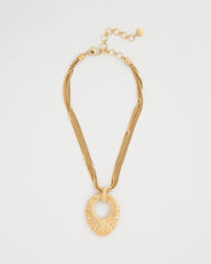 Chico's Online Gold Crinkle Goldtone Pendant Necklace