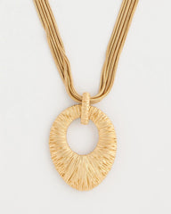 Chico's Online Gold Crinkle Goldtone Pendant Necklace