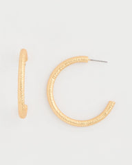 Chico's Online Gold Goldtone Textured Hoop Earrings