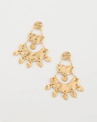 Chico's Discount Gold Hammered Chandelier Earrings