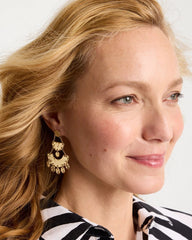 Chico's Discount Gold Hammered Chandelier Earrings