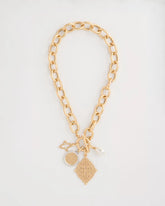 Chico's Online Gold Toggle Cameo Charm Necklace