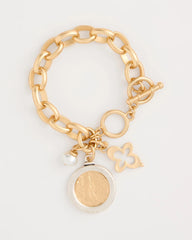 Chico's Sale Gold Toggle Bar Charm Bracelet
