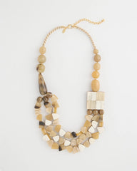 Chico's Outlet Neutral Chico's Originals Faux Horn Geo Necklace