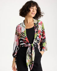Chico's For Sale Black Georgette Tie-Front Kimono